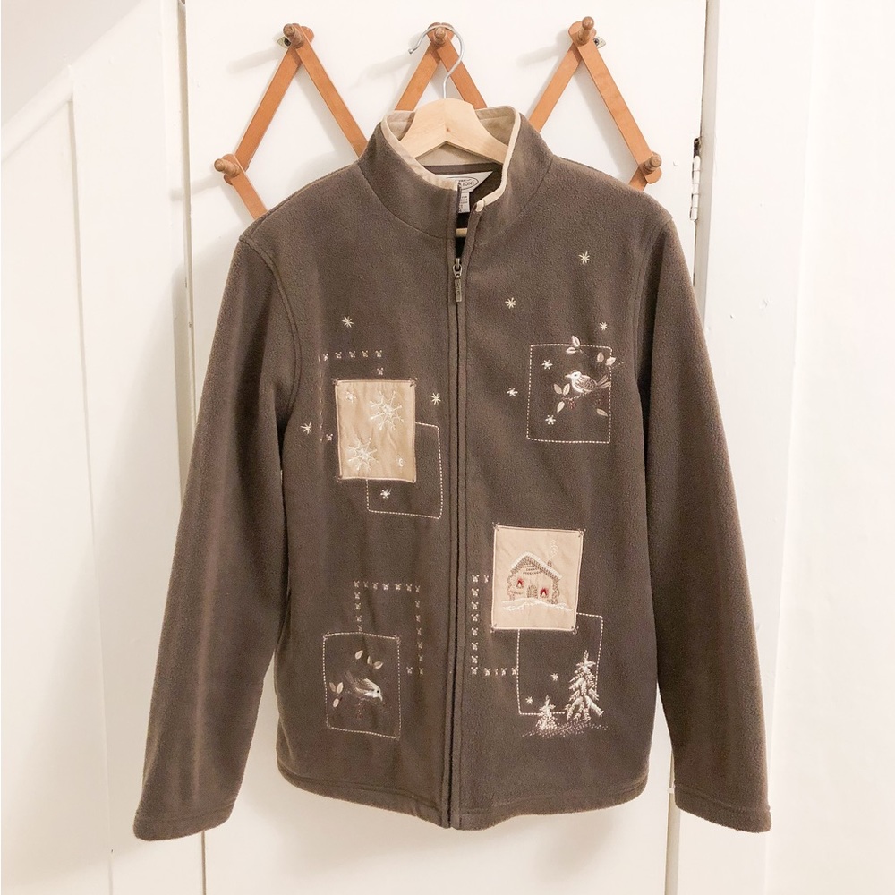 Embroidered Northern Reflections Fleece Zip